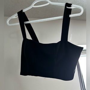 Okakie Small Black Crop with gold zipper detail